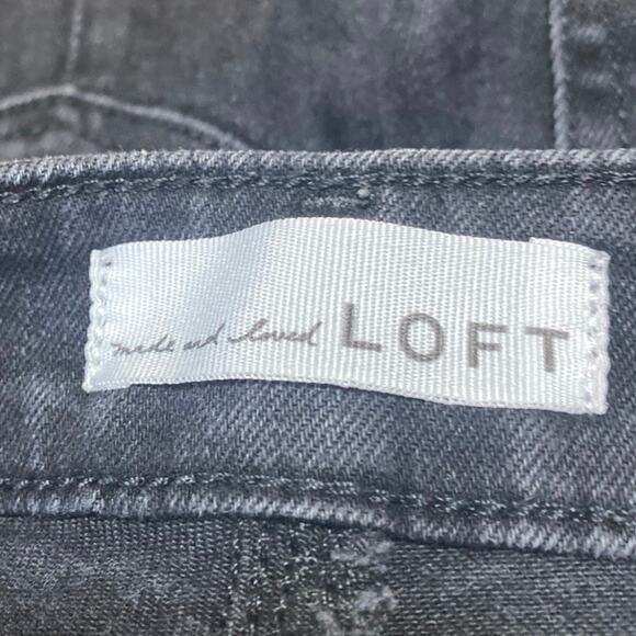 Ann Taylor LOFT Women's Black Frayed Raw Hem Flared Bootcut Denim Jeans Size 2 - Picture 4 of 5